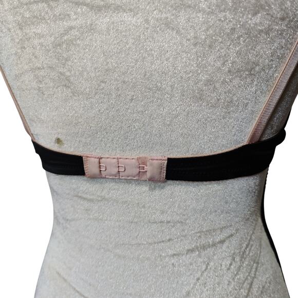 Vintage Victoria Secret Sz 36B Sexy Little Things Black Pink Bow Balconette Bra - Picture 7 of 7